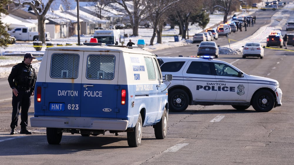 SWAT and Hostage Negotiation Team crews responded to police activity reported in the 1700 block of South Gettysburg Avenue on Thursday, Dec. 4, 2025, in Dayton. BRYANT BILLING / STAFF