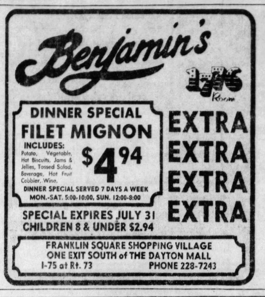 Vintage Restaurant advertising DDN