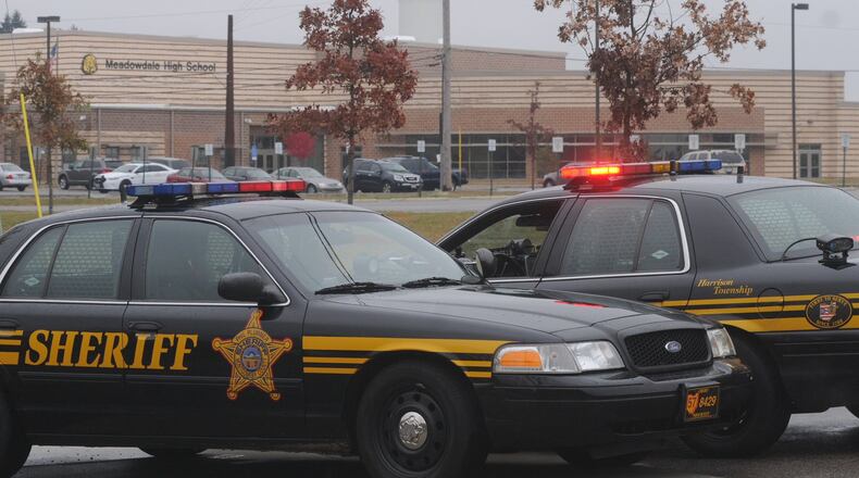 A string of bomb threats at Meadowdale High School kept sheriff’s deputies busy last October. No explosive devices were found during any of the searches. MARSHALL GORBY / STAFF