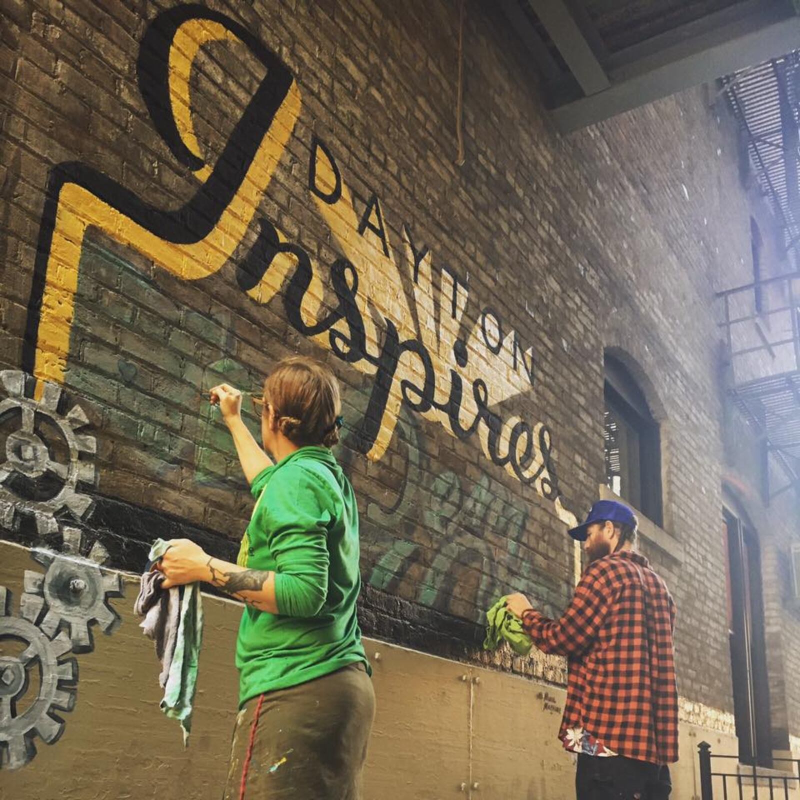 The Mural Machine painted the newest Dayton Inspires mural at The Cannery Lofts in downtown Dayton. PHOTO / Dayton Inspires Facebook
