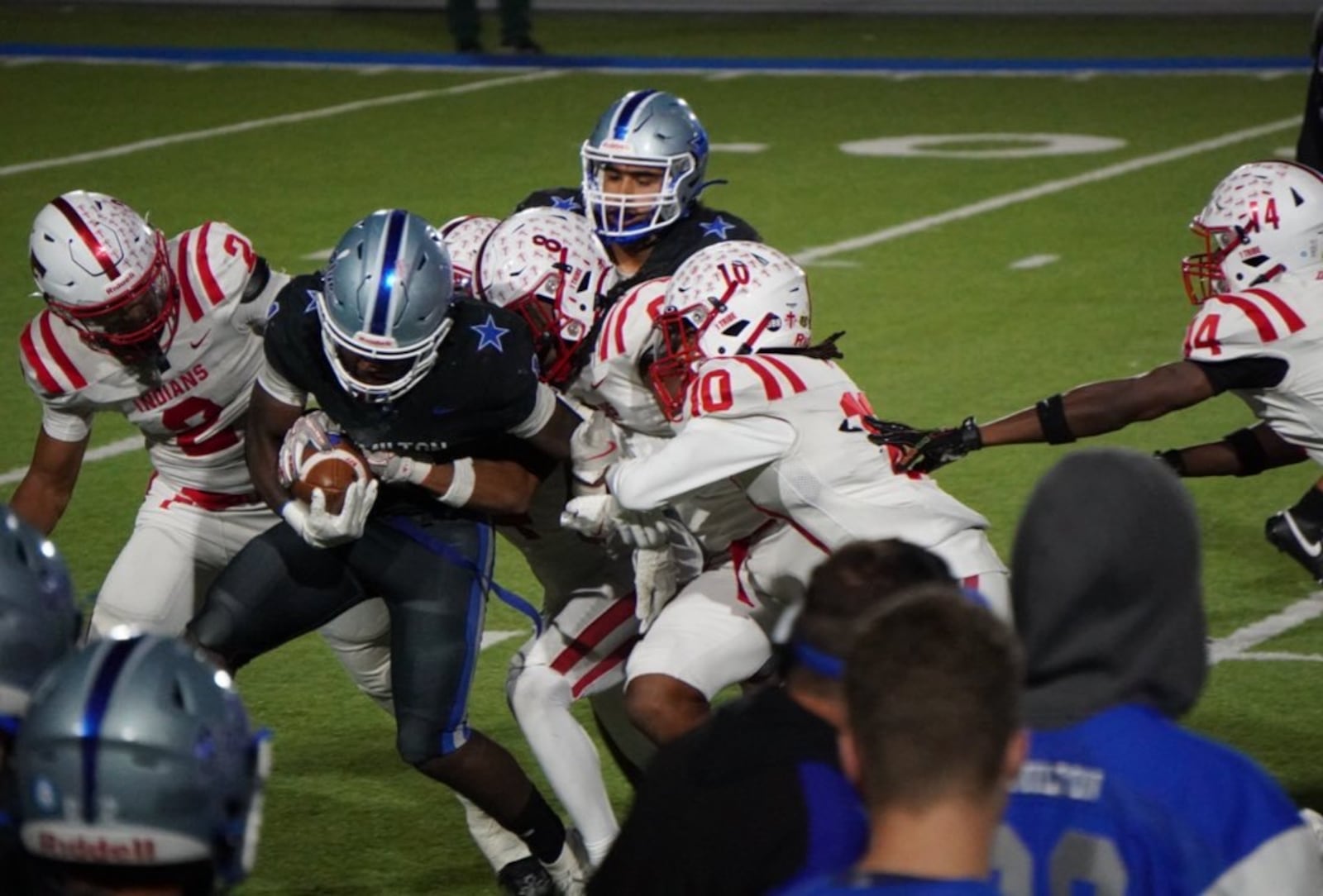 The Hamilton High School football team beat Fairfield 14-7 on Friday night at Virgil Schwarm Stadium. CHRIS VOGT / CONTRIBUTED