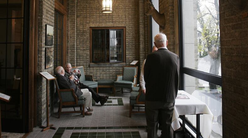 A 2011 photo of several members of the famed “Barn Gang,” a group of longtime Engineers Club of Dayton members who meet most Tuesdays for lunch, fellowship and education.