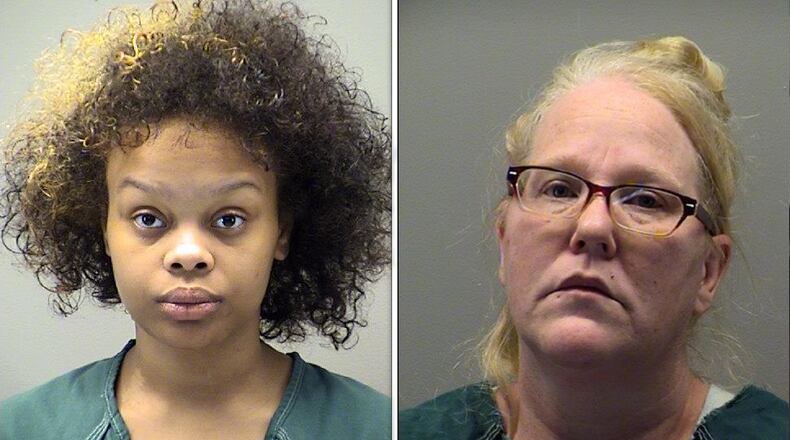 Ronisha Walker, 20, left, and Kara Hall, 49