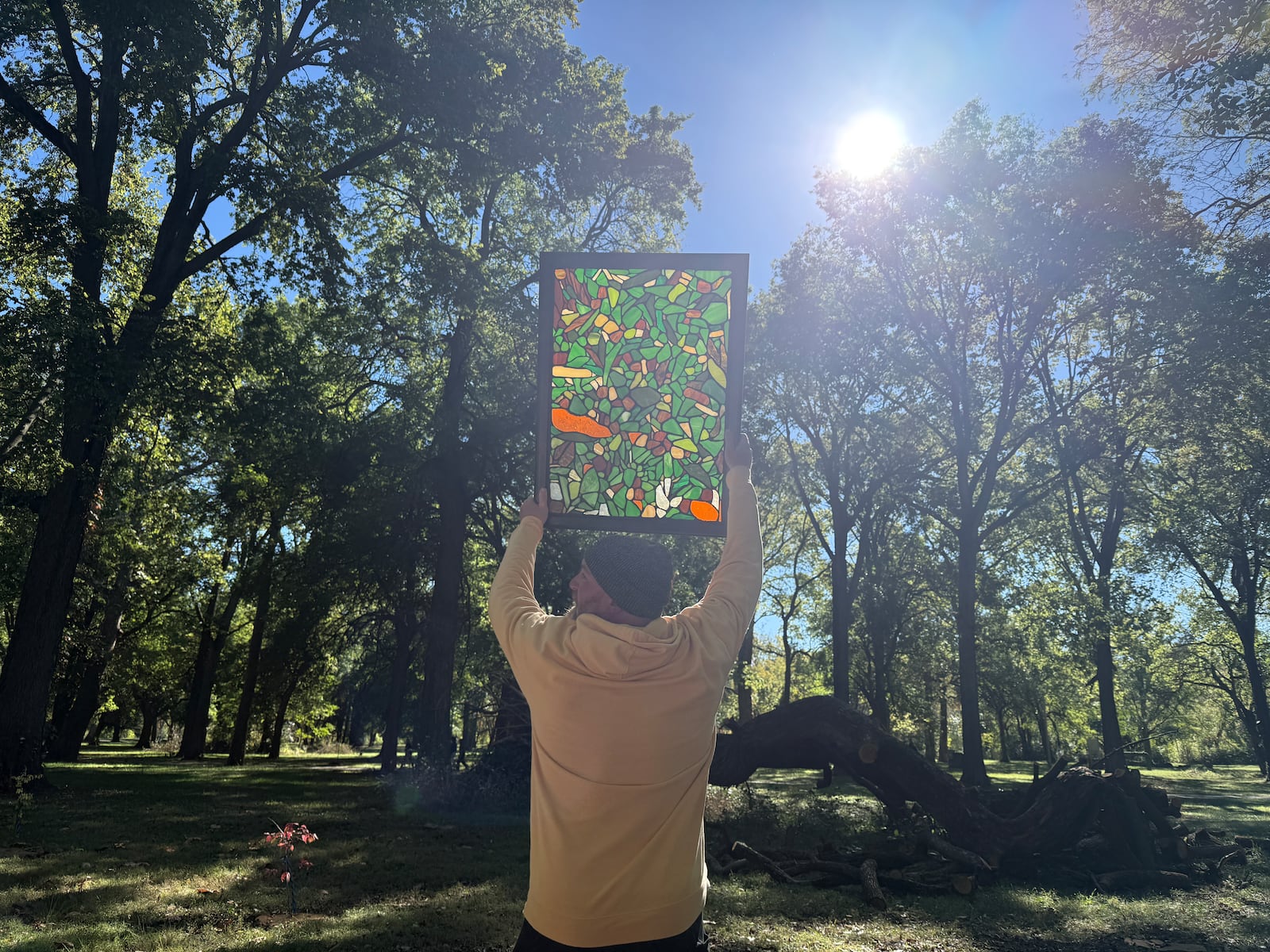 Jerrod Claytor was working at Century Bar in Dayton when he learned stained glass. He and his partner Moe Capretta also dabble in woodworking. HANNAH KASPER/CONTRIBUTED