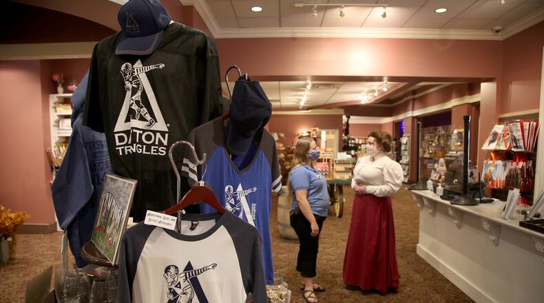 The Carillon Historical Park museum store specializes in all things Dayton. They carry a variety of Dayton Triangles merchandise. LISA POWELL / STAFF