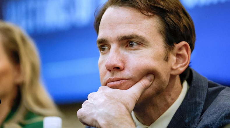FILE - Rep. Kevin Kiley, R-Calif., listens to testimony as the House Judiciary Subcommittee on Oversight holds a field hearing on violent crime in Charlotte, N.C., Sept. 29, 2025. (AP Photo/Nell Redmond, File)