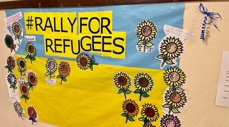 Inspired by the book "Refugee," by Alan Gratz, Oakwood Junior High students created a series of fundraisers to help young Ukrainian refugees. CONTRIBUTED
