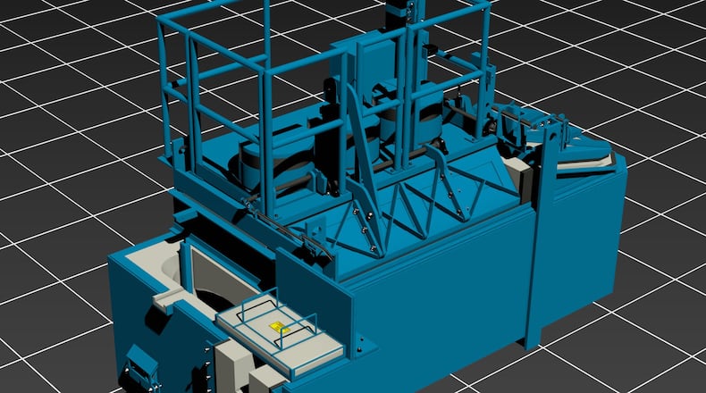 A virtual reality image of an industrial furnace designed by Beavercreek company, the Schaefer Group. CONTRIBUTED.