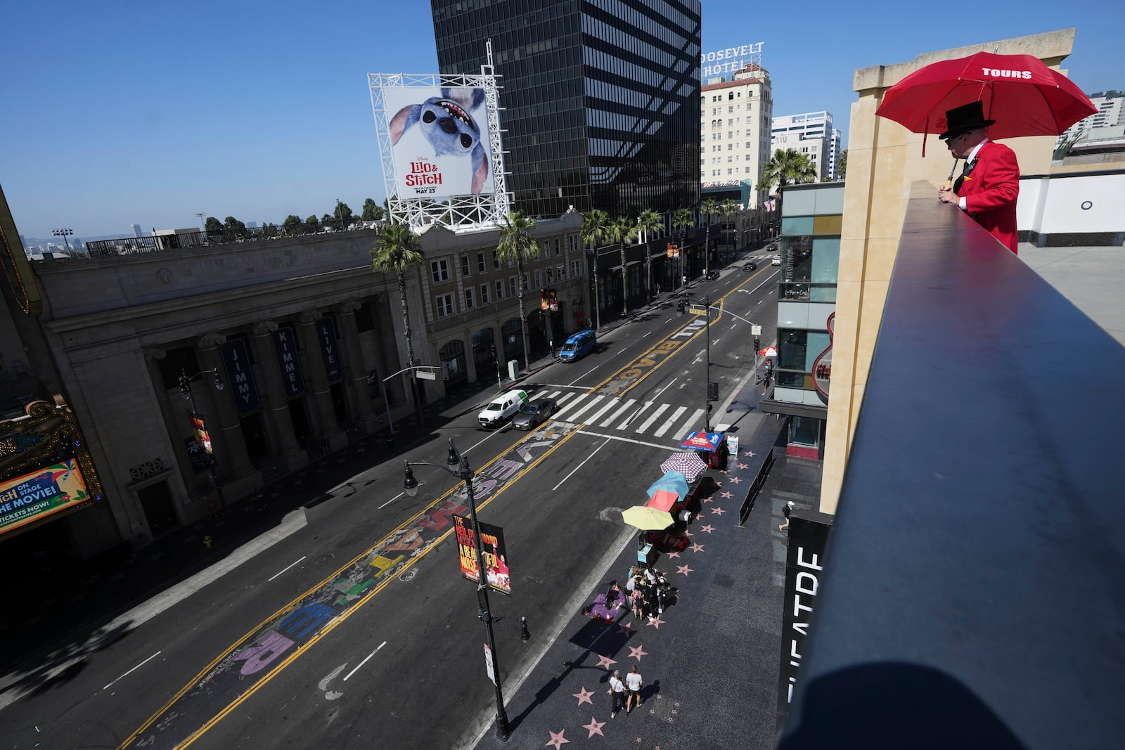 A sign reads "All Black Lives Matter" as part of an art installation Tuesday, May 20, 2025, in the Hollywood section of Los Angeles. (AP Photo/Damian Dovarganes)