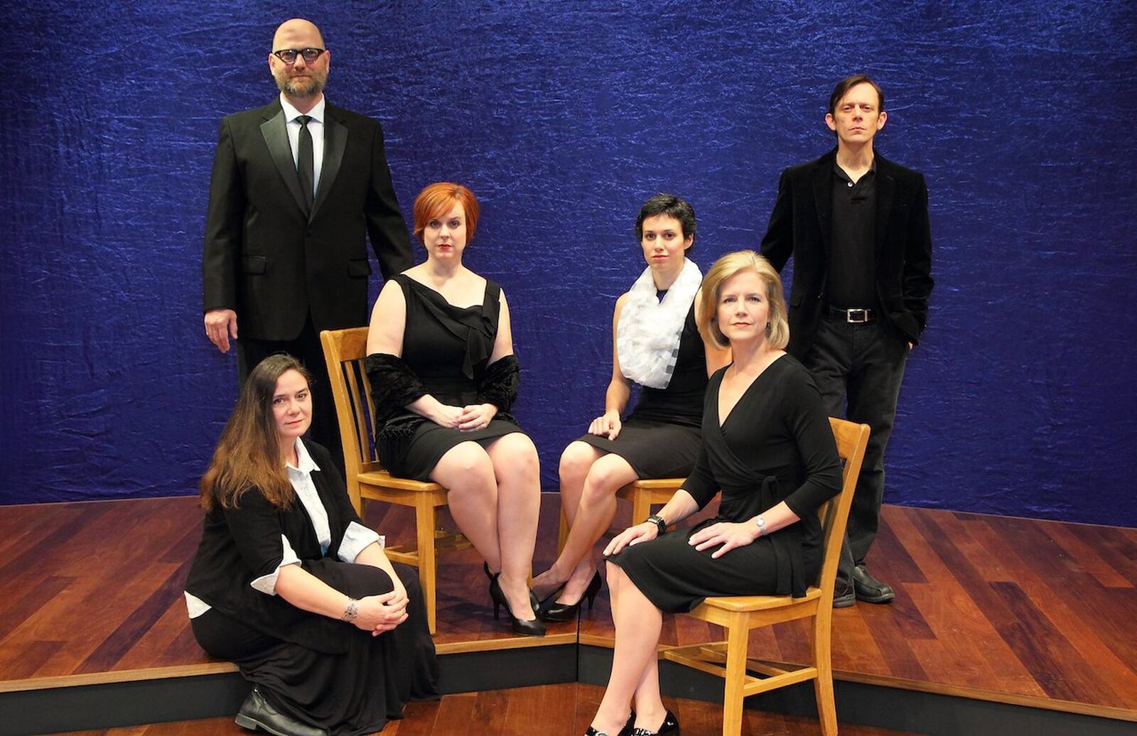 The cast of “26 Pebbles” (clockwise from top left) Jason Podplesky, Gina Handy, Caitlin McWethy, Scott Hunt, Christine Brunner and Jennifer Joplin. SUBMITTED PHOTO BY SCOTT J. KIMMINS