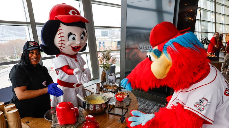 The Cincinnati Reds unveiled 15 new menu items for the team's 2026 season at Great American Ball Park Friday, March 20, 2026. NICK GRAHAM/STAFF