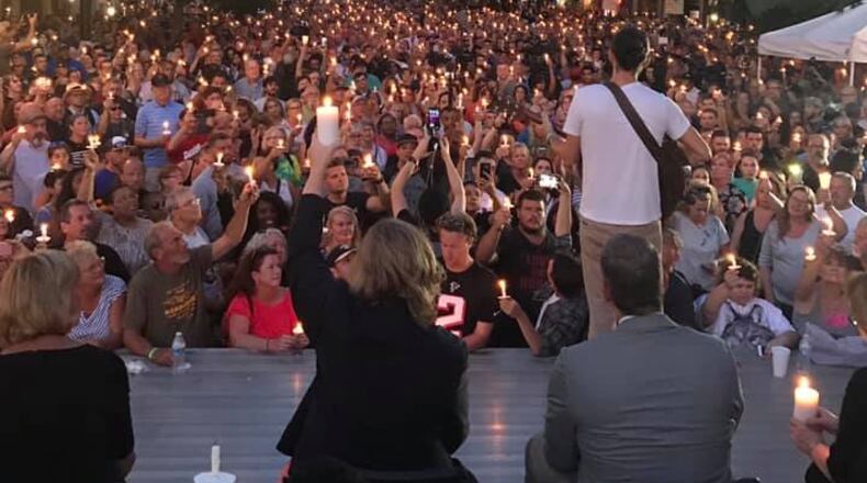 A candlelight vigil was held in Dayton's Oregon District on Aug. 4, 2019. Earlier that morning a gunman killed nine people and caused 30 others to be injured.  Dayton police killed a man they identified as the gunman.