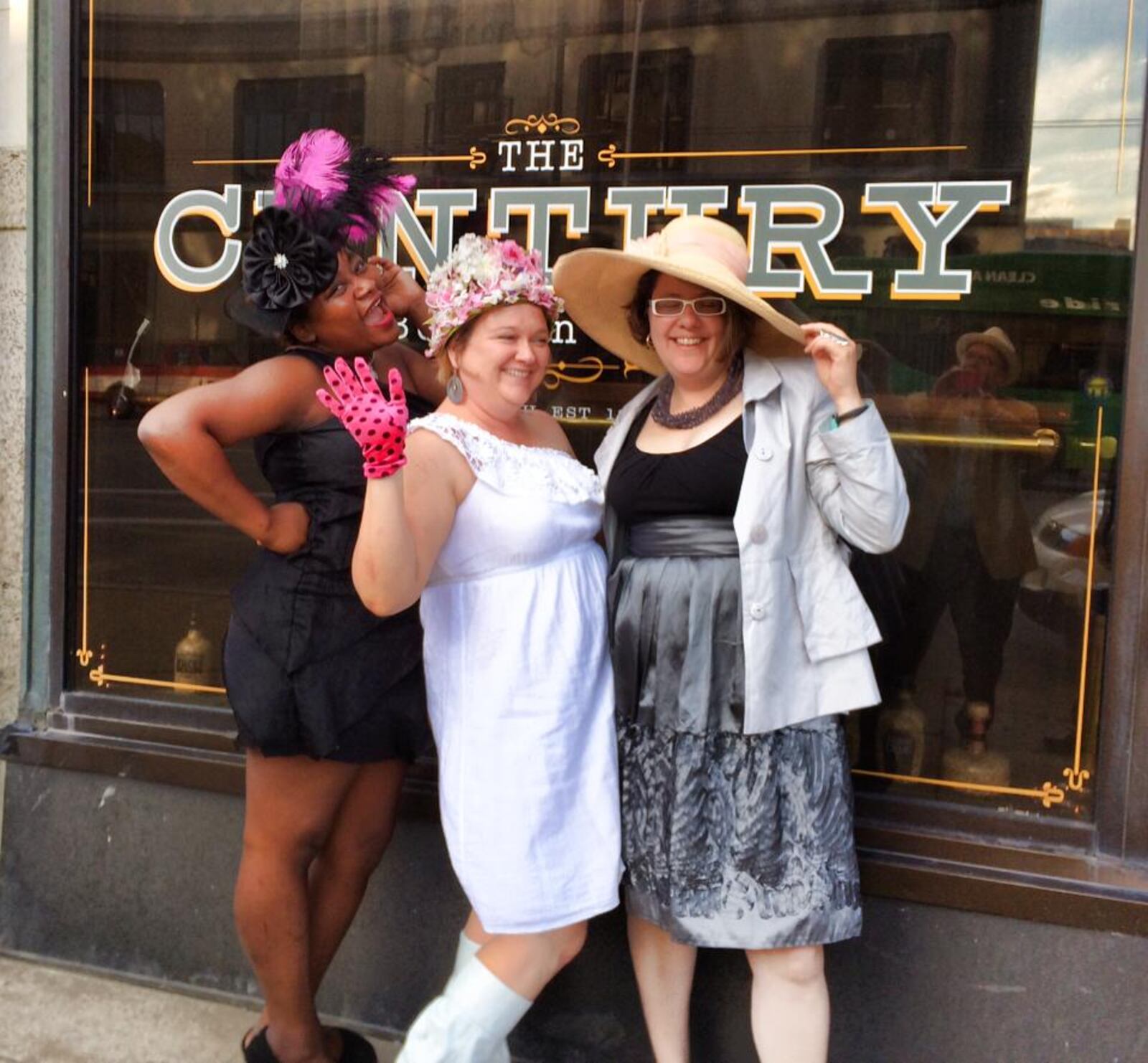 Amelia Robinson, Kristen Wicker and Alexis Larsen credited Cackle, a laughing club.