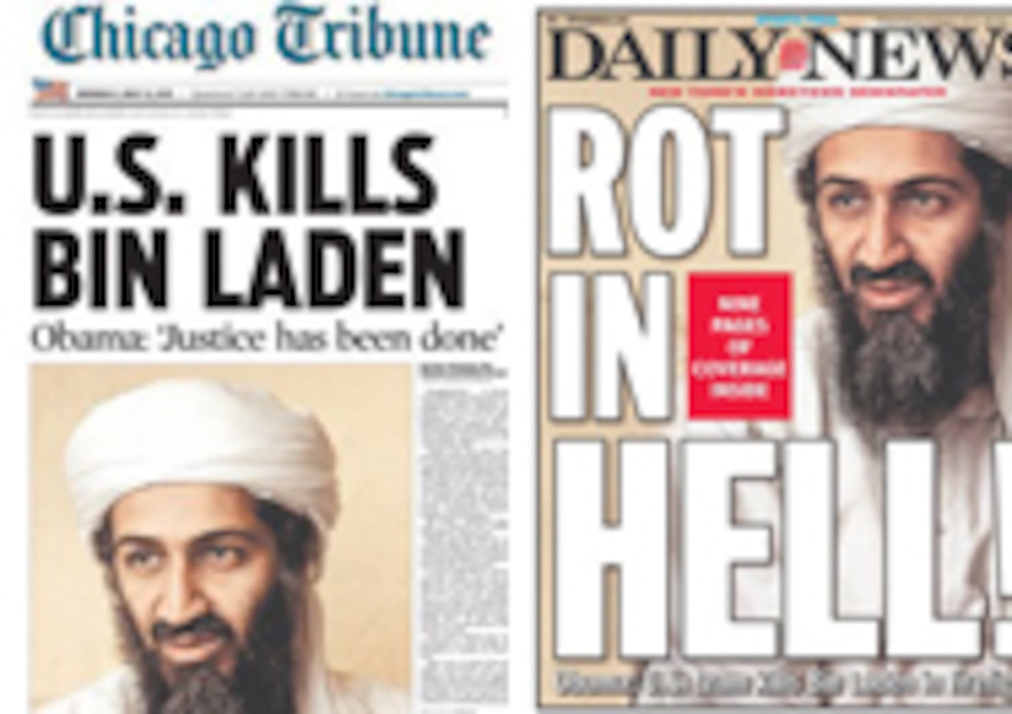Newspapers report Osama bin Laden's death