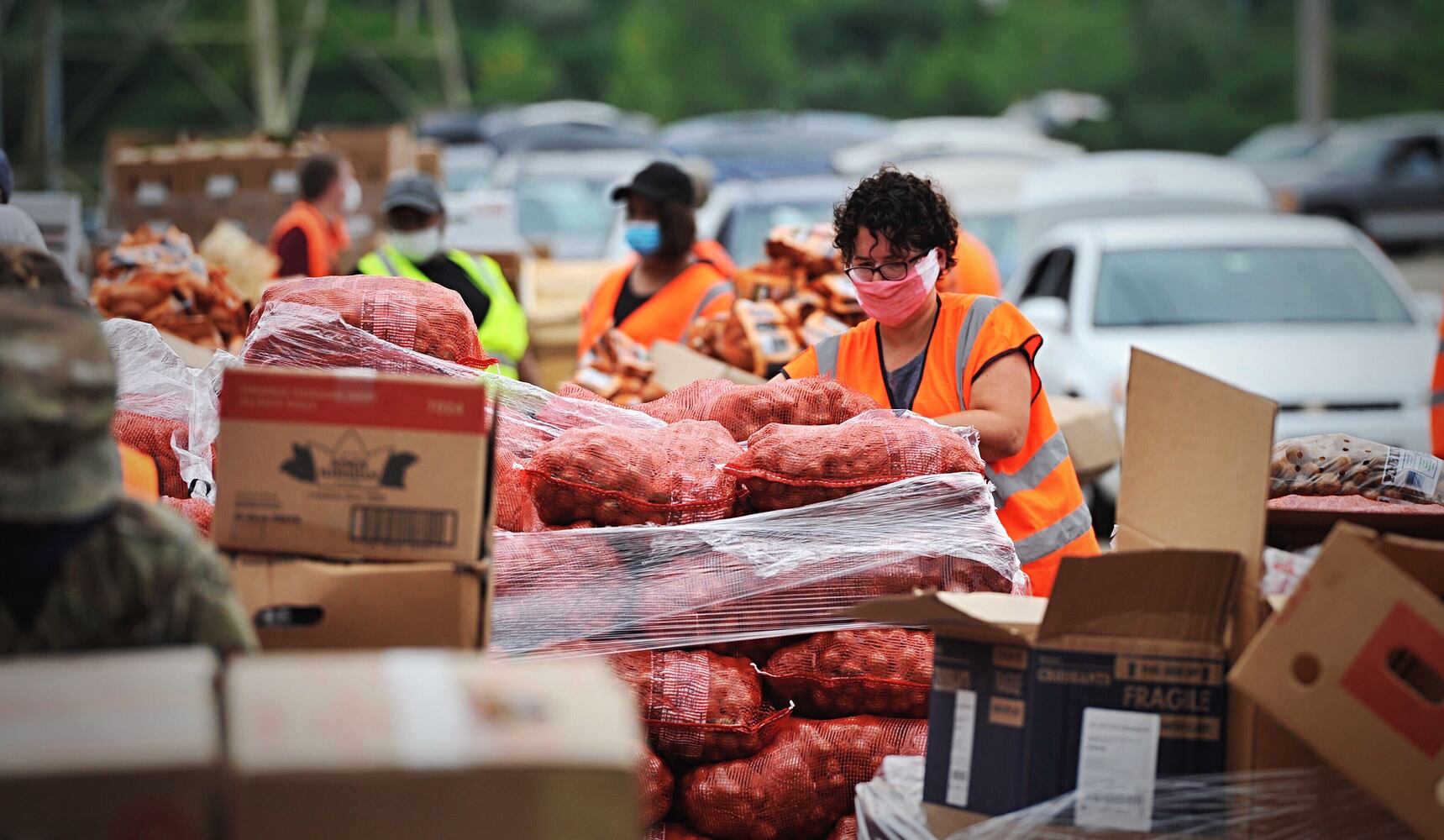 Food distribution at Nutter Center