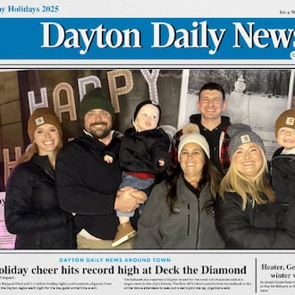 The "Front Page News" photobooth is one of the attractions at the event happening now through Jan. 3 at the Dayton Dragons Day Air Ballpark. Photos provided by Dayton Dragons Professional Baseball Team.