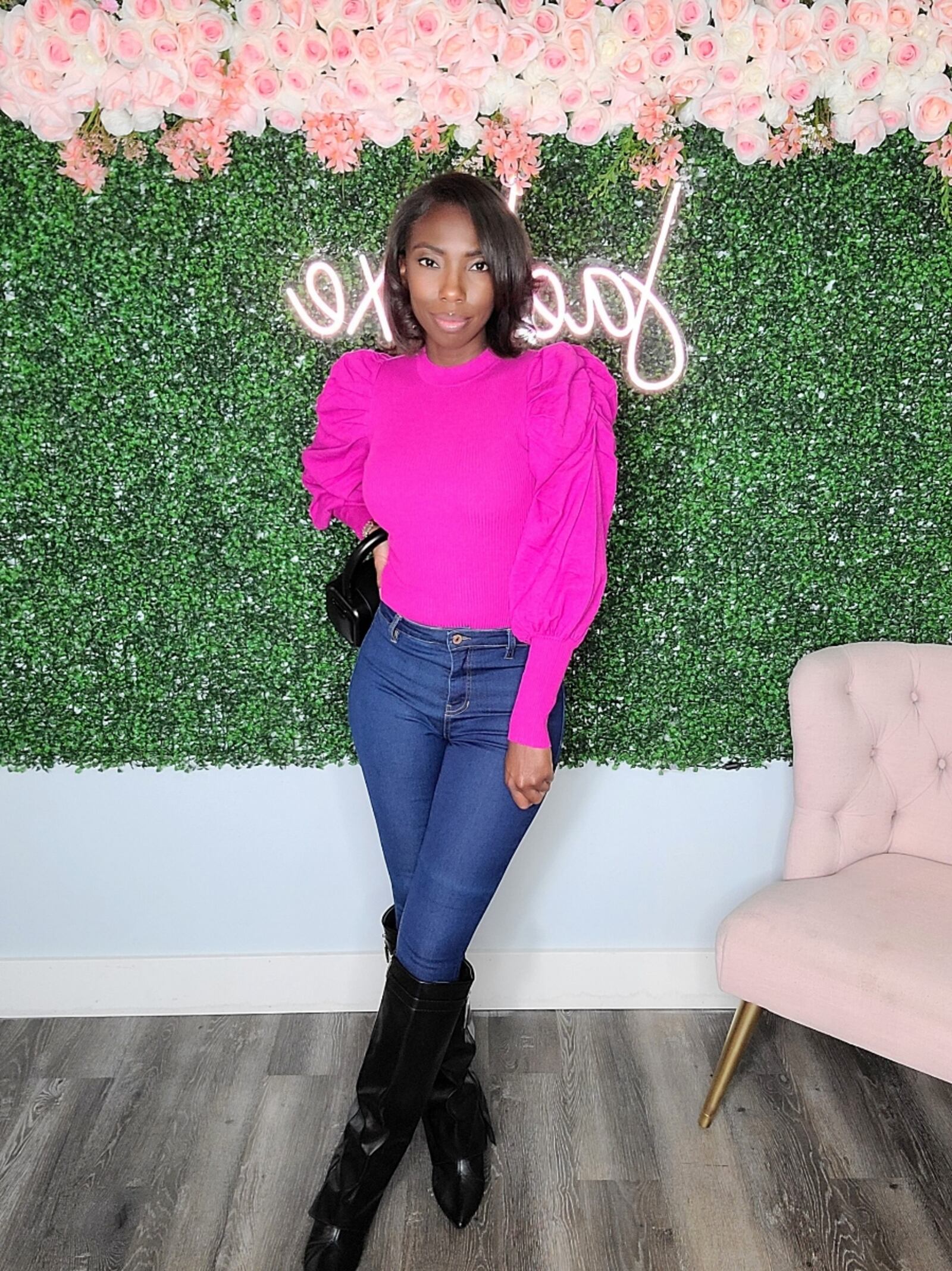 JaeLuxe Shoetique is featured in Meta’s holiday gift guide. Pictured is owner April Hancock. CONTRIBUTED