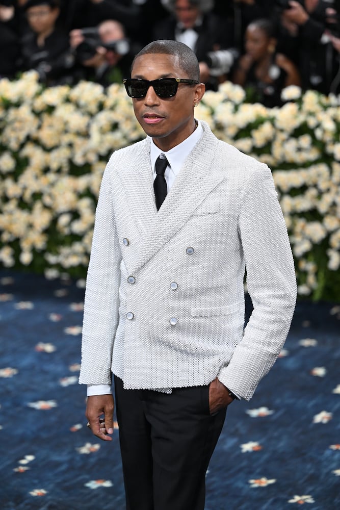 Pharrell Williams at the Metropolitan Museum of Art's Costume Institute benefit gala in New York, May 5, 2025. (Nina Westervelt/The New York Times)