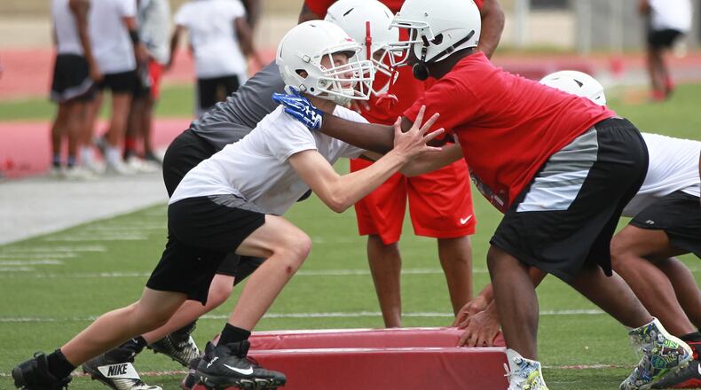 Wayne High School held its first preseason football practice on Thursday, Aug. 1, 2019. MARC PENDLETON / STAFF