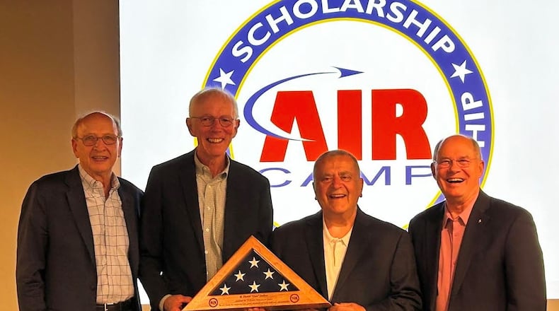 Air Camp's four founders in a recent photo. From left to right: Tom Lasley, Dan Sadlier, Vince Russo and retired Air Force Lt. Gen. Dick Reynolds. Contributed.