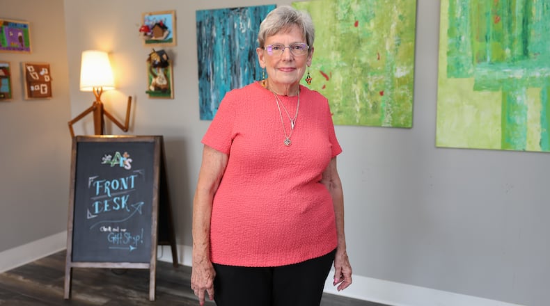 Terry Schalnat has been named a Dayton Daily News Community Gem for her work at We Care Arts, which she started 40 years ago. BRYANT BILLING / STAFF