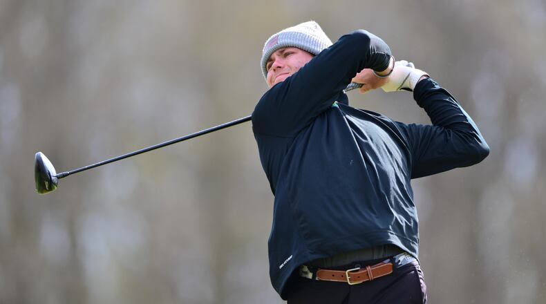 Wright State's Brock Rumpke competes at the Wright State Invitational on Sunday, April 13 at Heatherwoode Golf Club in Springboro. Joe Craven/CONTRIBUTED