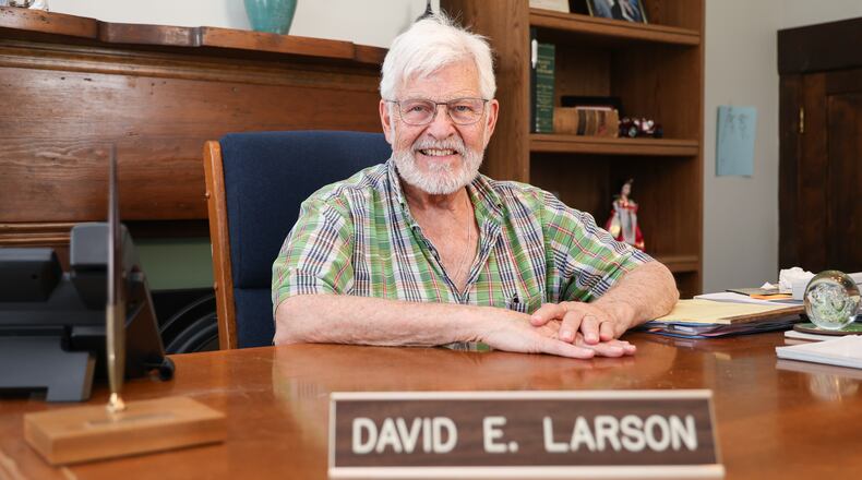 David Larson sits in his Dayton office on Tuesday, June 24, 2025. Larson has been named a Dayton Daily News Community Gem for his work in immigration law. BRYANT BILLING / STAFF