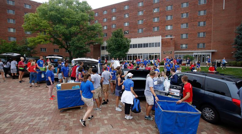 University of Dayton students moved into dorms and student housing to prepare for the school year on Friday, Aug. 17, 2018. TY GREENLEES / STAFF