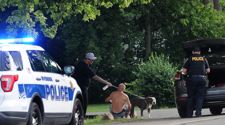 A man is in stable condition after he was shot by his roommate Wednesday, June 19, 2024, in the 3000 block of Old Troy Pike in Riverside. MARSHALL GORBY\STAFF
