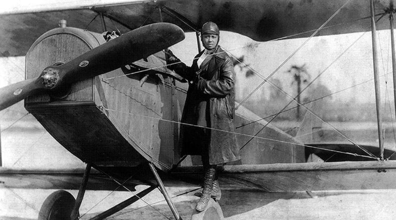 Bessie Coleman’s career as a pioneer in aviation – she was the first African American to earn a pilot’s license – will be portrayed March 14 at 6:30 p.m. by her great niece, Gigi Coleman-Brooms, in a live performance at the Air Force Museum Theatre, located inside the National Museum of the U.S. Air Force. (Contributed photo)