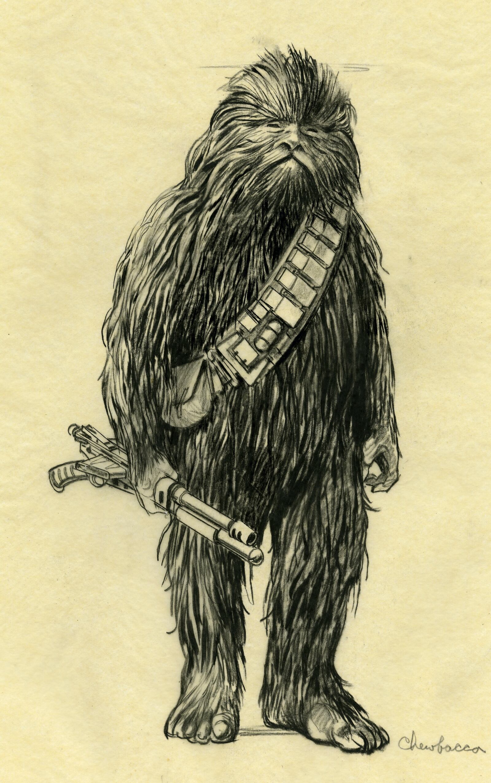 Concept Art, Chewbacca, "Star Wars™: A New Hope." Photo credit: 2015 Lucasfilm Ltd. All rights reserved. Used under authorization.