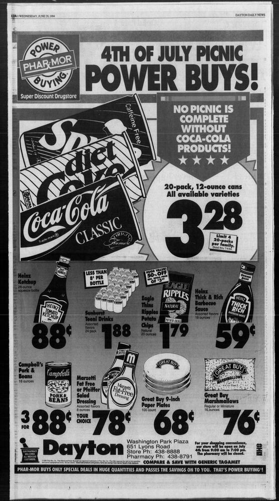 Fourth of July advertisement pages