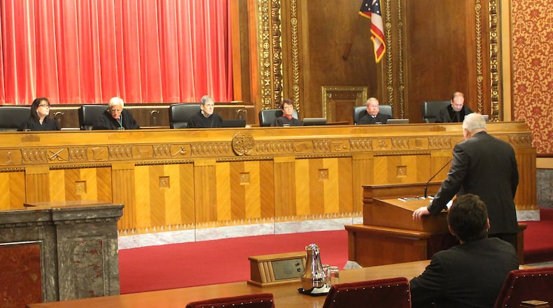 Attorney Jack Van Kley representing Union Neighbors United argues before the Ohio Supreme Court in 2017. JEFF GUERINI/STAFF