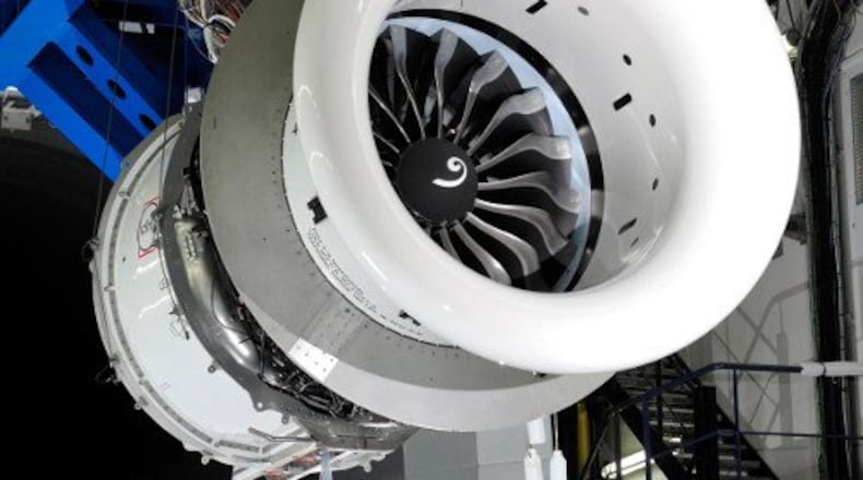 Pictured is LEAP-1B jet engine as it undergoes testing. The engine is produced by GE Aviation joint venture CFM International.