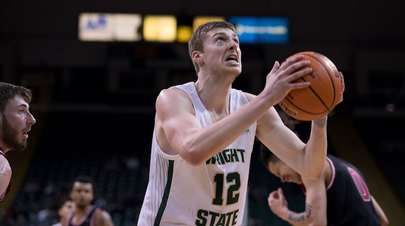 Wright State's A.J. Braun scored a career-high 22 points in the Raiders' win over IUPUI on Wednesday night at the Nutter Center. Joe Craven/Wright State Athletics