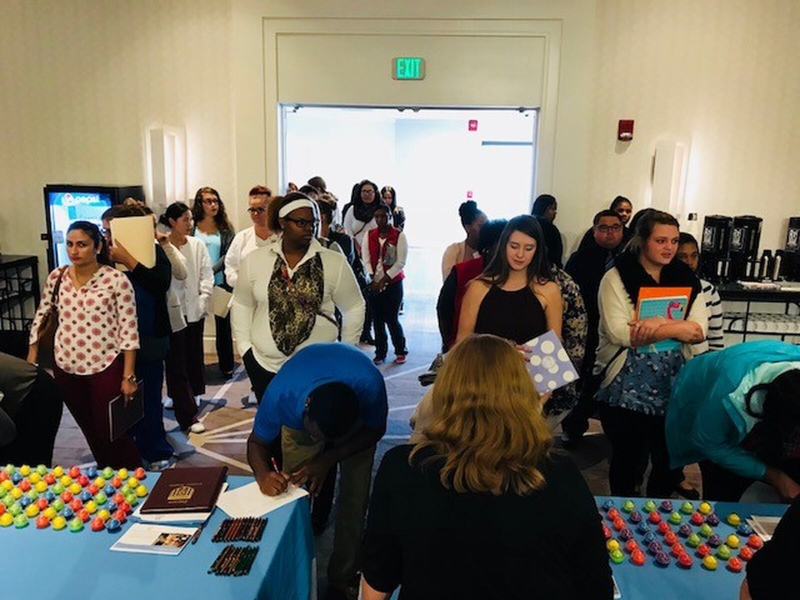 Dayton Children’s Hospital held a job fair on Tuesday, Oct. 17, 2017, at the Marriott at the University of Dayton to recruit for its main campus and Springboro campus. Positions sought were staff nurses, clinical support, clerical support, respiratory therapists, physical therapists, environmental services, patient access and pharmacy. JIM NOELKER / STAFF