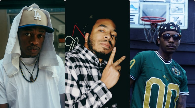 (From left) Swooty Mac, DJ Cuest and FloGoDSKiP, who collaborated on DJ Cuest's debut release, "Block," out Feb. 19. CONTRIBUTED