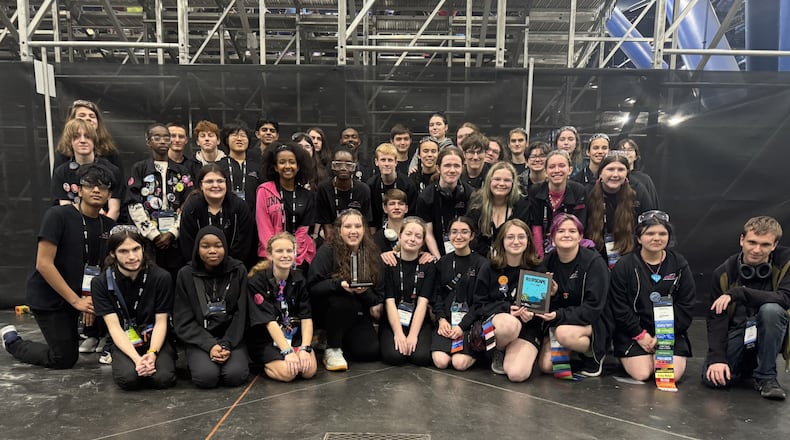 The Dayton Regional STEM School's robotics team before they compete at the World Championships in Houston, Texas. CONTRIBUTED