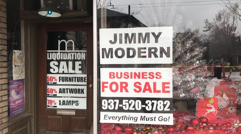 Jimmy Modern is running liquidation sales with plans to close later this month. STAFF PHOTO / KAITLIN SCHROEDER