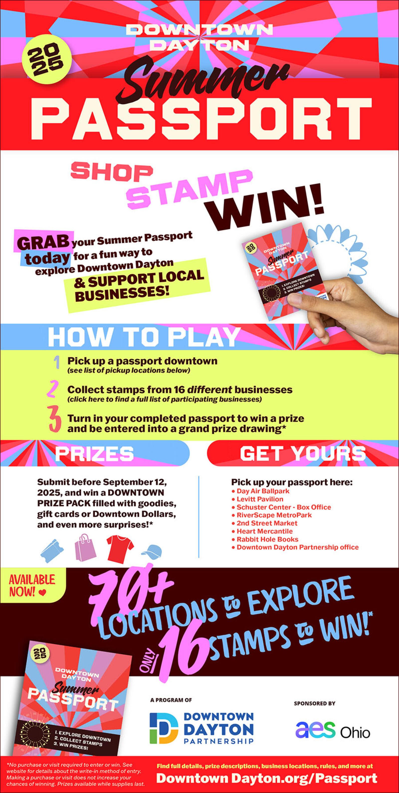 The Downtown Dayton Partnership's Summer Passport Program runs now through Sept 12. Contributed