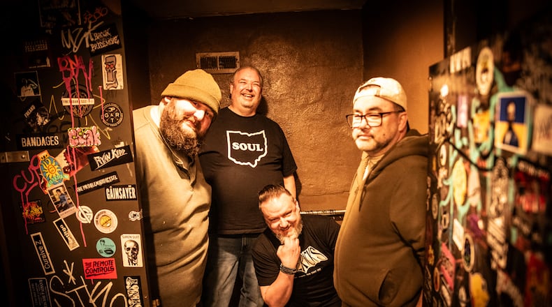 Thunderlover (from left, Tom Blackbern, Dave Wickline, Doug Koverman, and Ray Owens) takes influence from grunge and hair metal — two genres that shouldn’t mix — on its debut album, “Size Doesn’t Matter.” JEREMY WARD/CONTRIBUTED