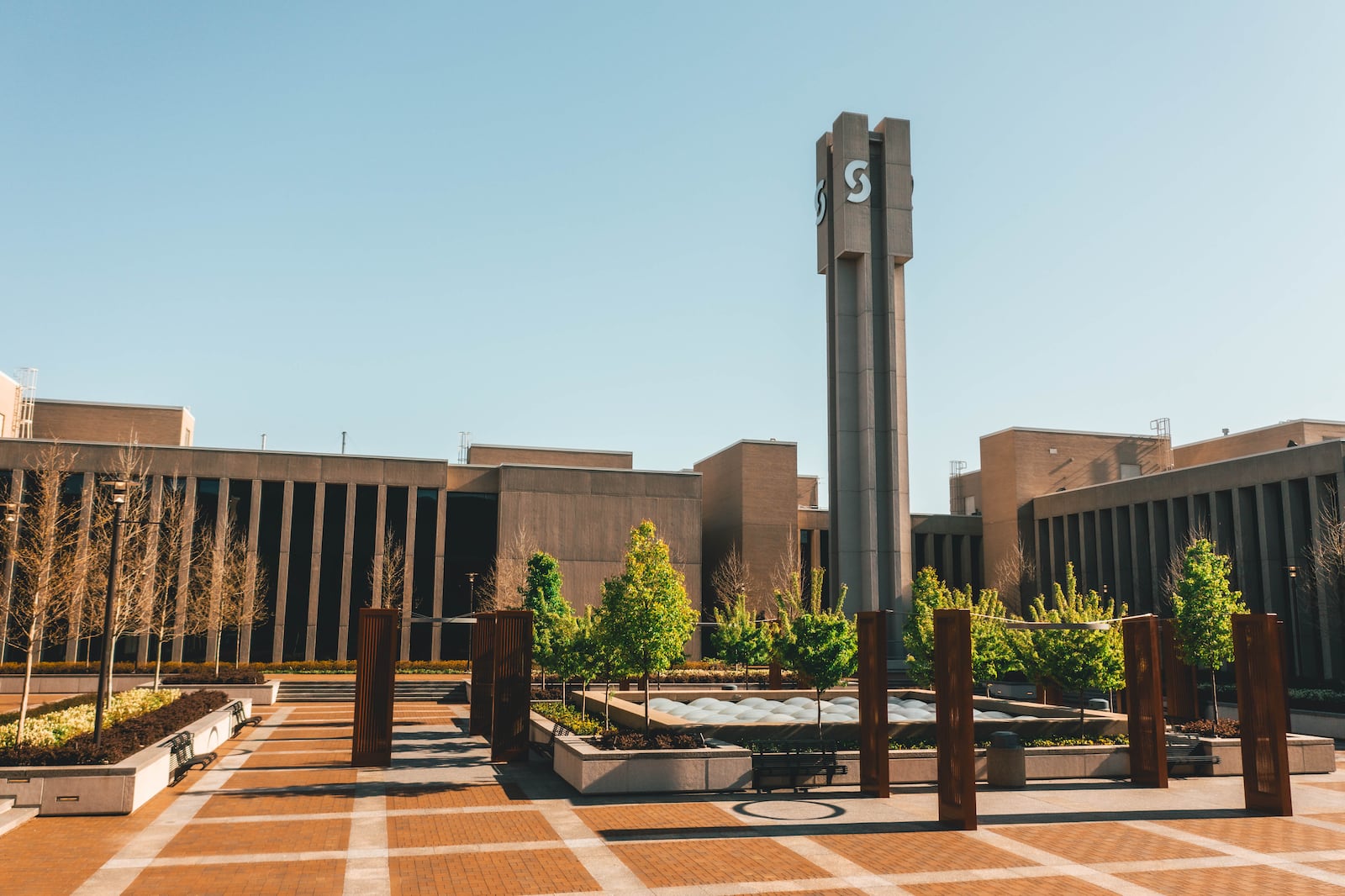 Sinclair Community College campus plaza in Dayton.