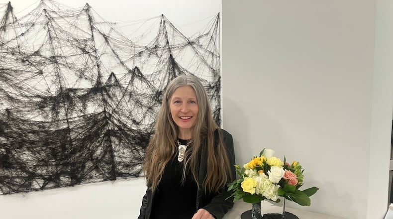 Susan Byrnes at the opening of Lightness and Weight, her solo show at the Contemporary Dayton. CONTRIBUTED PHOTO