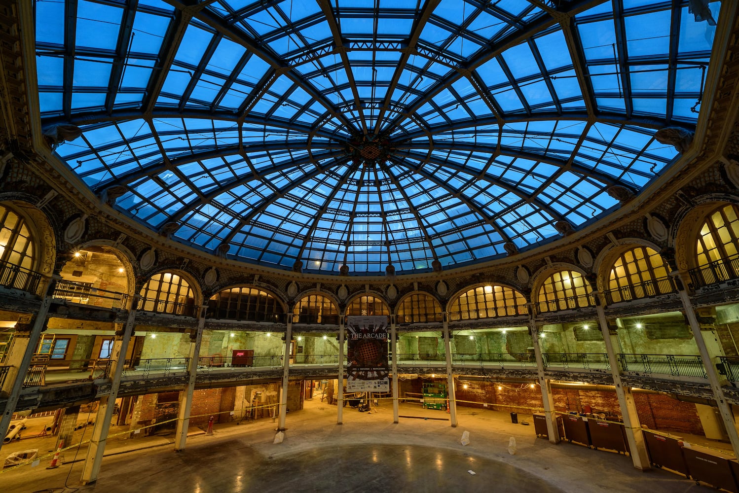 Dayton Arcade illuminated