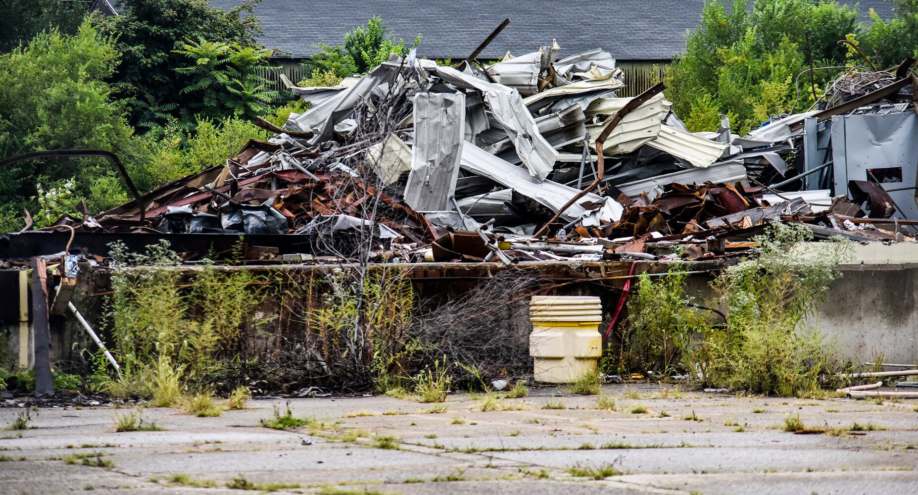 Demolition continues at former Franklin Boxboard building