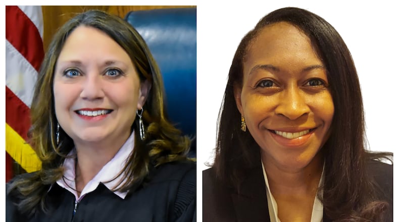 Magistrates Jennifer Petrella (left) and Jacqueline Gaines are running for a judicial seat in the Montgomery County Domestic Relations Court. Photos provided.