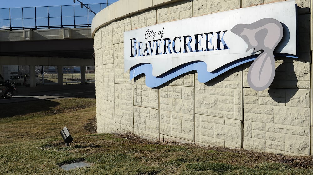 The city of Beavercreek sign along U.S. 35. MARSHALL GORBY\STAFF