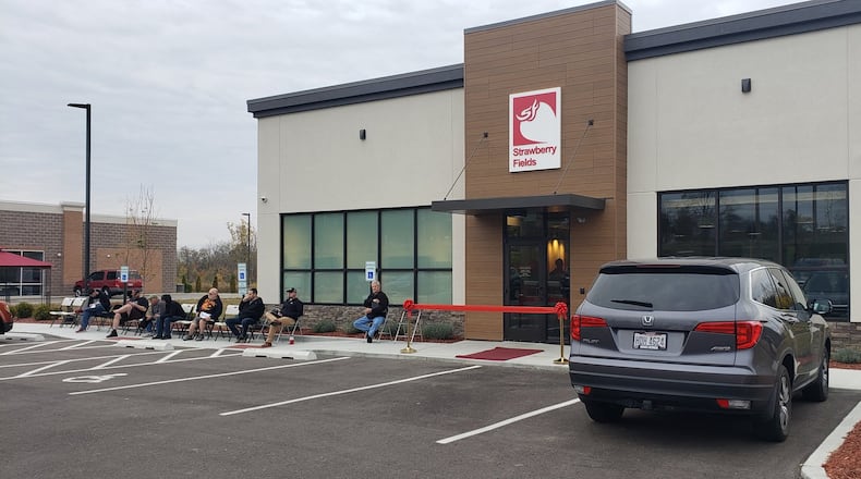 Strawberry Fields’ first Ohio dispensary opened at 300 N. Main St. in Monroe opened Friday, Oct. 25, 2019. It is one of two medical marijuana dispensaries in Butler County. ERIC SCHWARTZBERG/STAFF