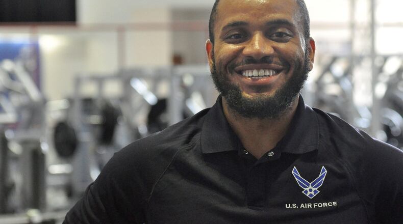 Wesley Prophett, new recreation assistant at Wright Field Fitness Center, is ready to work with active-duty military members, retirees or civilians at Wright-Patterson Air Force Base. (U.S. Air Force photo/Loren Deer)