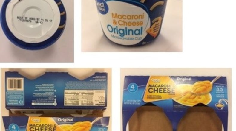 Three different types of macaroni cups were recalled. CONTRIBUTED